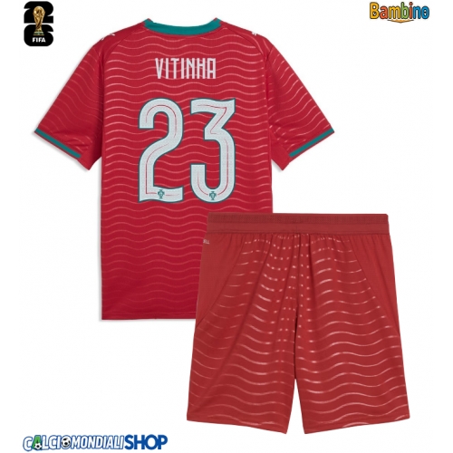 Maglie da calcio Portogallo Vitinha #23 Prima Maglia Bambino Mondiali 2026  Manica Corta + Pantaloni corti)